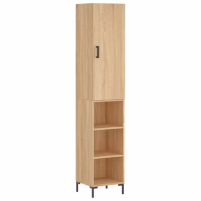 Buffet haut Chêne sonoma 34,5x34x180 cm Bois d&rsquo;ingénierie vidaXL