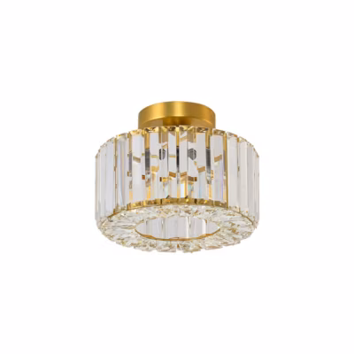 Plafonnier cristal doré glamour avec douille E27 Vetro Light Prestige