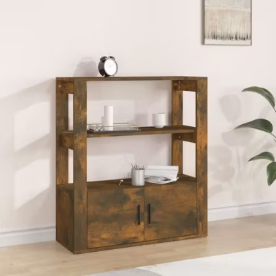819465 vidaXL Buffet Chêne fumé 80x30x90 cm Bois d&rsquo;ingénierie