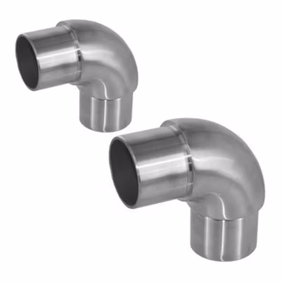 2 x Raccord 90 degrés arrondi pour tube diam. 42,4 x 2 mm – Inox 304
