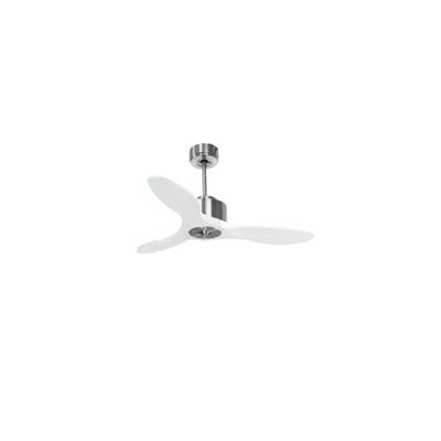 Modulo Regular Ring  – Super destratificateur et ventilateur DC 106 cm chrome pales bois blanc sans Lumière  15 à 20 m²