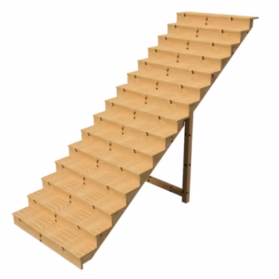BERLIN Escalier extérieur bois 15 marches H 258cm L-140cm fermé
