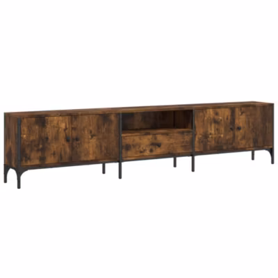 Prolenta Premium –  Meuble TV à tiroir chêne fumé 200x25x44 cm bois d&rsquo;ingénierie