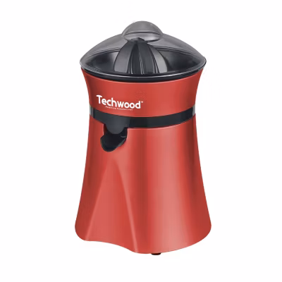 Techwood TPF-35, Presse agrumes electrique 1L rouge avec pieds anti-dérapants, Bol verseur translucide gradué
