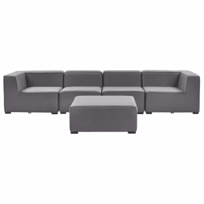 Canapé de jardin avec ottoman 4 places AREZZO Gris
