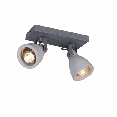 Spot industriel gris béton 2 lumières – Creto