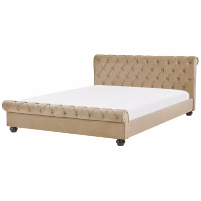Lit à eau Velours AVALLON 180 x 200 cm Beige