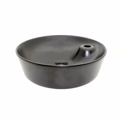 Vasque à Poser Ronde – Céramique Noir Mat – 44 cm – Lodge