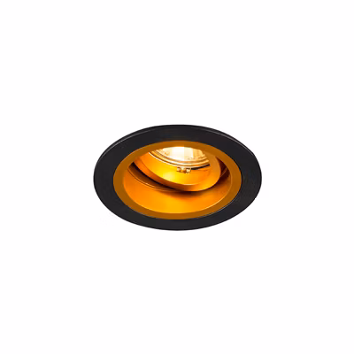 Spot encastré rond noir avec or orientable et inclinable – Chuck