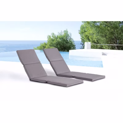 Lot de 2 coussins pour transat gris LUANA