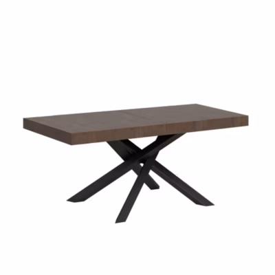 Table extensible 130/390×90 cm Volantis Premium pieds noyer anthracite