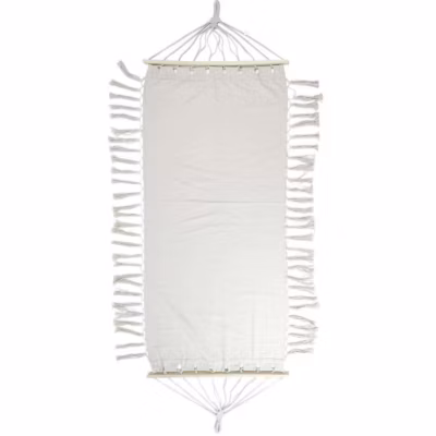 Hamac beige à franges Terre inconnue 285×90 cm