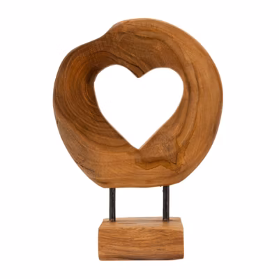 Sculpture en bois marron 20x10x28 cm