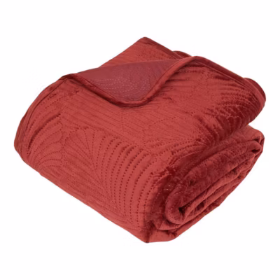 Dessus de lit Delia rouge grenat 260x240cm – Atmosphera