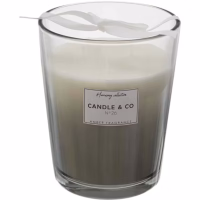 Bougie parfumée vase 16 cm Harmony Gris  senteur Ambre