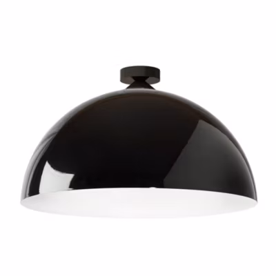 LUMICOM – CASSIS Plafonnier, 1XE27, max 42W, métal, noir brillant/blanc, D60cm
