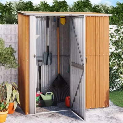 vidaXL Abri de jardin 180,5x97x209,5 cm acier galvanisé aspect bois 150906