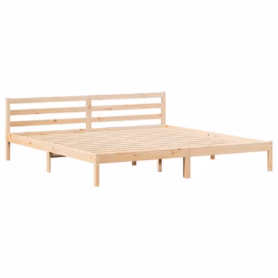 Lit double, Lit adulte, Cadre de lit Marron 208.6 x 157.6 x 69.4 cm Pin massif
