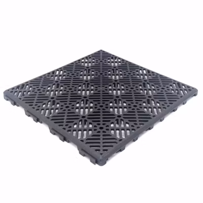 Lot 100 dalles auto-ventilées 30x30x1,5cm (9m² – Anthracite) – Sols de piscine, terrasses, gazon synthétique, chenils, débarras