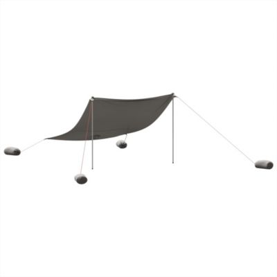 Auvent de plage avec ancres de sable gris 304×300 cm vidaXL