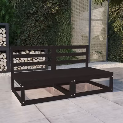 vidaXL Canapé à 2 Places de Jardin Sofa de Terrasse Canapé d&rsquo;Extérieur Meuble de Terrasse Meuble d&rsquo;Extérieur Noir Bois de 3075233