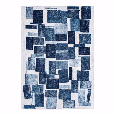 Tapis salon et chambre tissé plat SQUARY Diam 140 cm