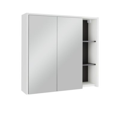 Vicco Armoire de toilette blanc/gris 80x75cm avec des étagères ouvertes