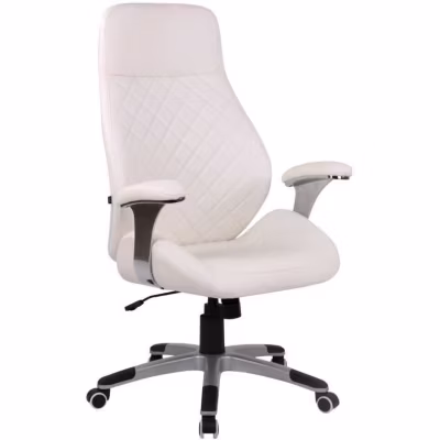 Fauteuil de bureau Layton CLP blanc similicuir cuir réglable