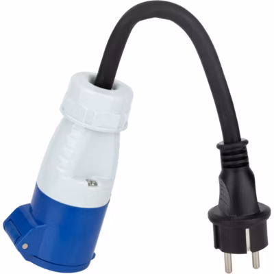Adaptateur caravane mâle 2P+T vers femelle CEE 17 – Protec