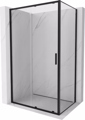 Mexen Exo cabine de douche coulissante 200 x 90 cm, transparente, noire – 8151-200-090-70-00