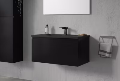 Ensemble de meubles de salle de bain Alice 800 avec lavabo – Noir mat, Noir mat