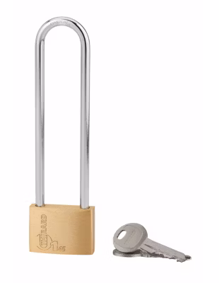 Cadenas à clé Type 1, intérieur, laiton, anse haute acier, 45mm, 2 clés – THIRARD
