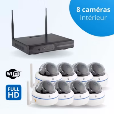 Kit vidéo-surveillance wifi 8 caméras full-hd+ (3mp) 2304×1296 – intérieur