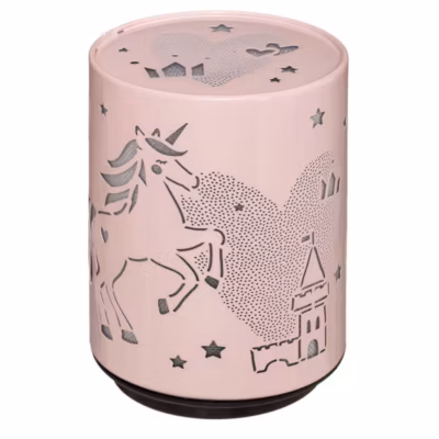Veilleuse enfant LED Push – métal – H11 cm – Rose cheval- Atmosphera