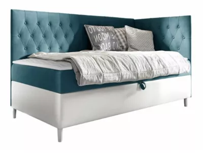 Lit continental Baltimore 167, Unique, Turquoise, Faux cuir