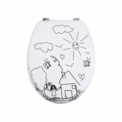 Abattant wc MDF Jardin d&rsquo;enfants  Charnières Inox MSV