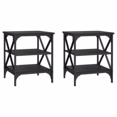 Tables d&rsquo;appoint 2 pcs Noir 40x42x50 cm vidaXL