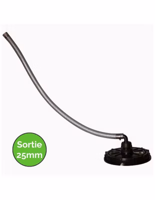 Kit collecteur – Couvercle de cuve 1000L Diamètre 220 mm – Sortie 25 mm – 1 m