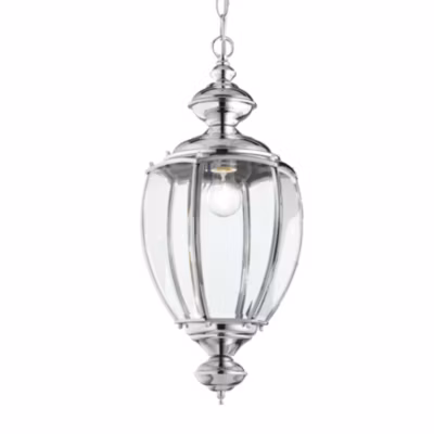 Ideal Lux Norma – Suspension lanterne à 1 ampoule en verre chromé, E27