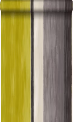 Origin Wallcoverings papier peint à rayures jaune ocre et marron 53 cm x 10.05 m