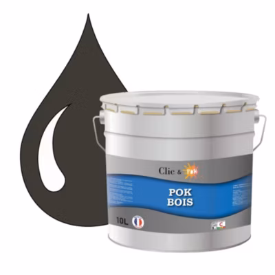 Peinture extérieure bois – Résistante aux intempéries POK BOIS – 10L – RAL 6006 – Olive Gris – Clic & Pok