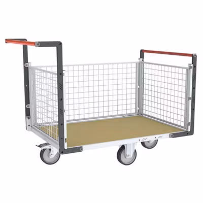 Chariot grillagé 3 côtés – Plateau 1075x710mm – Roues losange – Charge max 500kg – 806724744
