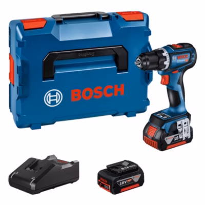 Perceuse visseuse 18V GSR 18V-90 C + 2 batteries GBA 4Ah + chargeur en coffret L-BOXX – BOSCH – 06019K6003