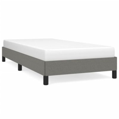 Lit simple, Lit adulte, Cadre de lit sans matelas gris foncé 100×200 cm tissu
