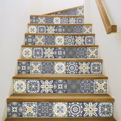 Stickers adhésifs escalier carrelages contremarche – OTELLO – 2 bandes de 15x105cm