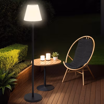 Lampadaire solaire extérieur avec LED multicolore
