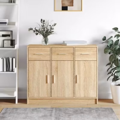 vidaXL Buffet chêne sonoma 91x28x75 cm bois d&rsquo;ingénierie 823011