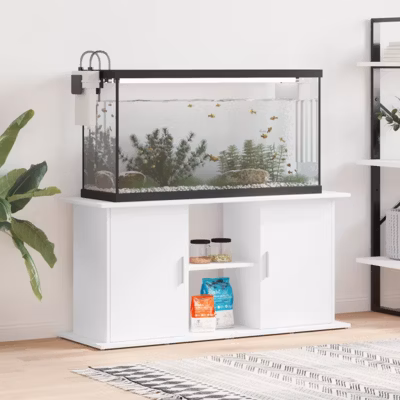 Support pour aquarium blanc 121x41x58 cm bois d ingénierie