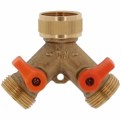 Nez de robinet en laiton 3/4&prime; avec double sortie – HUGGY TUYAUX