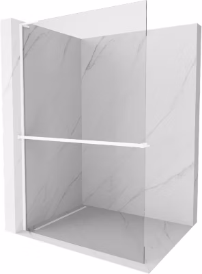 Mexen Kioto+ L paroi de douche avec étagère Walk-in 75 x 200 cm, transparent, blanche – 800-075-123-20-00
